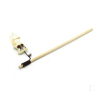 HKM-236115 Solid Wood Cat Stick Toy with Hemp, Feather Rope, and Bell - Handmade Cat Plaything