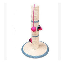 HKM-236115 Solid Wood Cat Stick Toy with Hemp, Feather Rope, and Bell - Handmade Cat Plaything