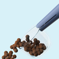 HKM-624851 Transparent Pet Food Spoon with Measuring Scale for Dogs and Cats