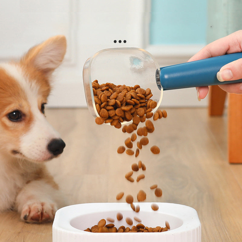 JMT-551562 Transparent Pet Food Spoon with Measuring Scale for Dogs and Cats
