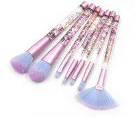 HKM-378579 Liquid Crystal Flow Cosmetic Brush Handle Makeup Kit with Storage Valve