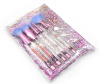 HKM-378579 Liquid Crystal Flow Cosmetic Brush Handle Makeup Kit with Storage Valve