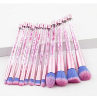 HKM-378579 Liquid Crystal Flow Cosmetic Brush Handle Makeup Kit with Storage Valve