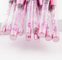 HKM-378579 Liquid Crystal Flow Cosmetic Brush Handle Makeup Kit with Storage Valve