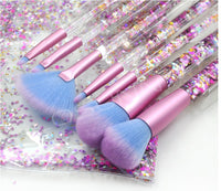 HKM-378579 Liquid Crystal Flow Cosmetic Brush Handle Makeup Kit with Storage Valve