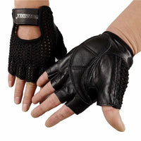 HKM-000147 Wool Mesh Leather Fitness Gloves for Enhanced Grip and Comfort