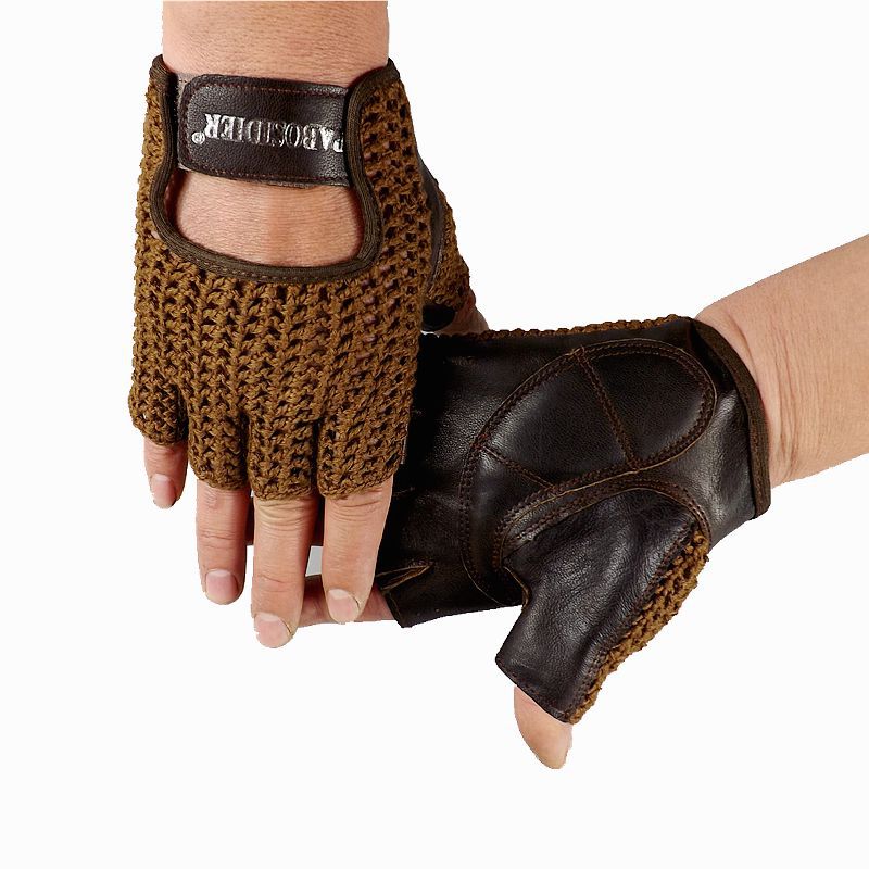 KTX-000147 Wool Mesh Leather Fitness Gloves for Enhanced Grip and Comfort