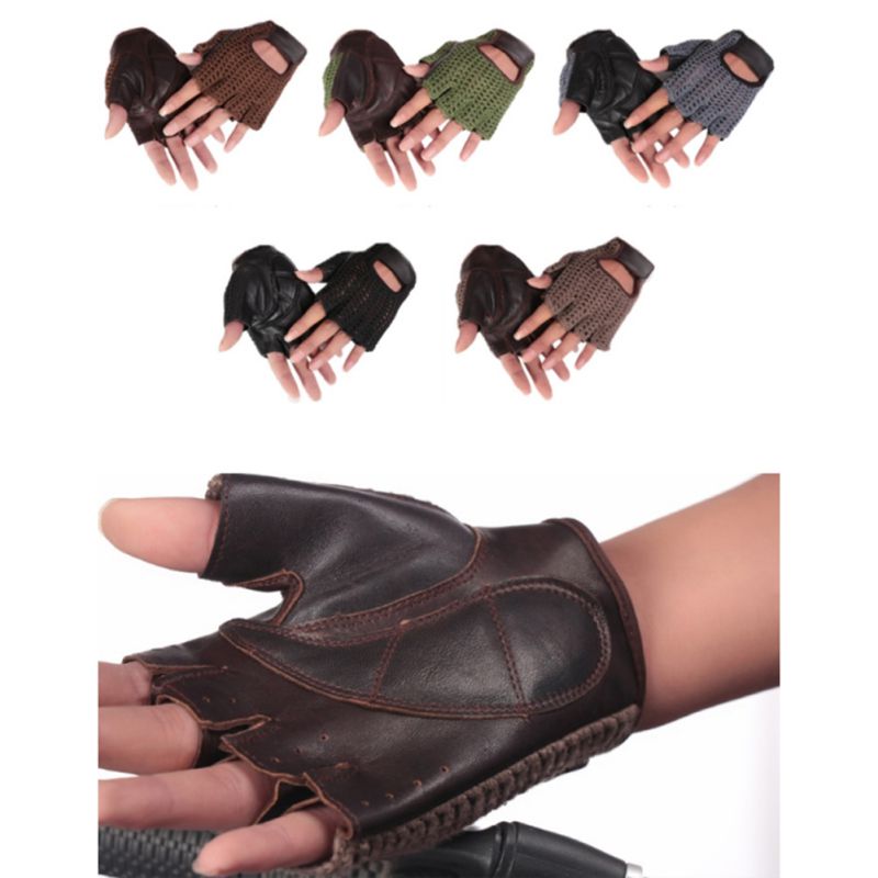 KTX-000147 Wool Mesh Leather Fitness Gloves for Enhanced Grip and Comfort