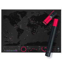 HKM-652051 Scratch-Off World Map with Travel Notes for Adventurers