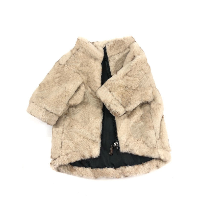 HKM-065555 Leopard Print Coat for Dogs - Cotton Spring and Autumn Apparel