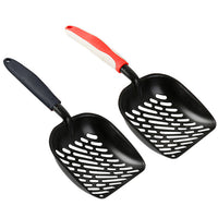HKM-313875 Extra Large Black Coated Aluminum Alloy Cat Litter Shovel with Multiple Hole Options for Efficient Waste Removal