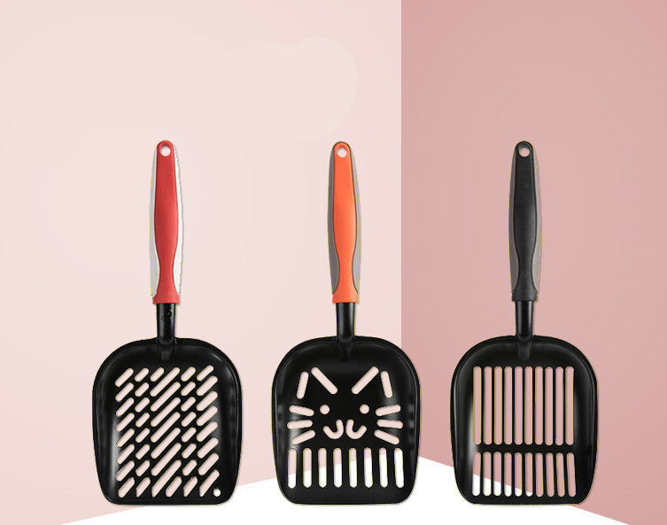 HKM-313875 Extra Large Black Coated Aluminum Alloy Cat Litter Shovel with Multiple Hole Options for Efficient Waste Removal
