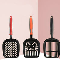 HKM-313875 Extra Large Black Coated Aluminum Alloy Cat Litter Shovel with Multiple Hole Options for Efficient Waste Removal