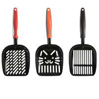 HKM-313875 Extra Large Black Coated Aluminum Alloy Cat Litter Shovel with Multiple Hole Options for Efficient Waste Removal