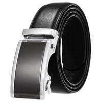 HKM-365715 Automatic Buckle Cowhide Belt for Men with Custom Logo Press Feature