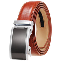 HKM-365715 Automatic Buckle Cowhide Belt for Men with Custom Logo Press Feature