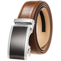 HKM-365715 Automatic Buckle Cowhide Belt for Men with Custom Logo Press Feature
