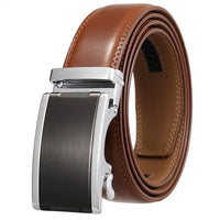 HKM-365715 Automatic Buckle Cowhide Belt for Men with Custom Logo Press Feature