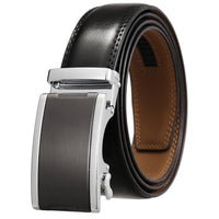 HKM-365715 Automatic Buckle Cowhide Belt for Men with Custom Logo Press Feature