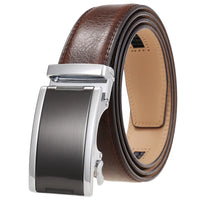 HKM-365715 Automatic Buckle Cowhide Belt for Men with Custom Logo Press Feature