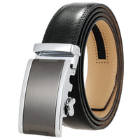 HKM-365715 Automatic Buckle Cowhide Belt for Men with Custom Logo Press Feature