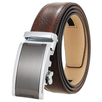 HKM-365715 Automatic Buckle Cowhide Belt for Men with Custom Logo Press Feature
