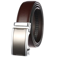 HKM-365715 Automatic Buckle Cowhide Belt for Men with Custom Logo Press Feature