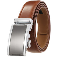 HKM-365715 Automatic Buckle Cowhide Belt for Men with Custom Logo Press Feature