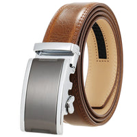 HKM-365715 Automatic Buckle Cowhide Belt for Men with Custom Logo Press Feature