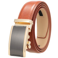 HKM-365715 Automatic Buckle Cowhide Belt for Men with Custom Logo Press Feature