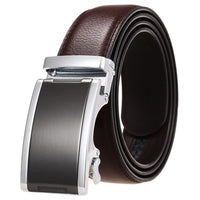 HKM-365715 Automatic Buckle Cowhide Belt for Men with Custom Logo Press Feature