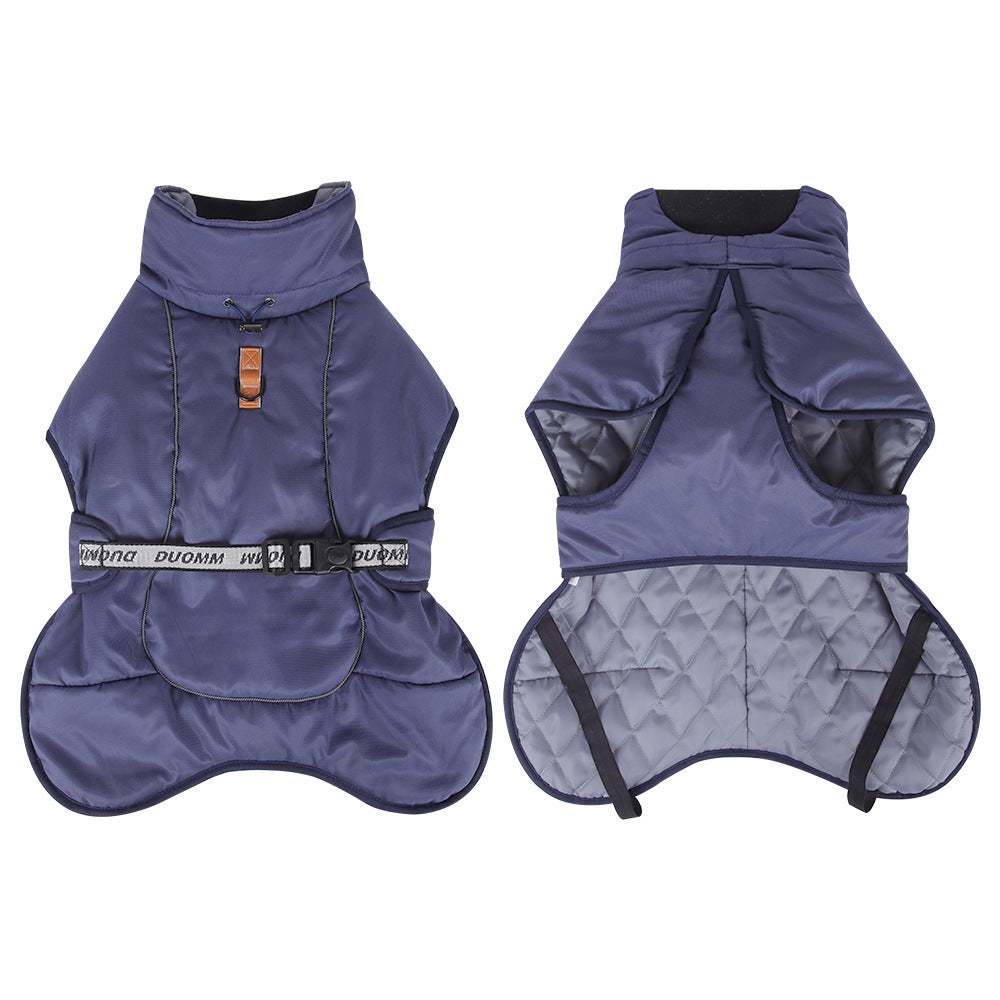 HKM-343507 Autumn Dog Cloak - Thickened Warm Pet Clothing for Large Dogs in Multiple Colors