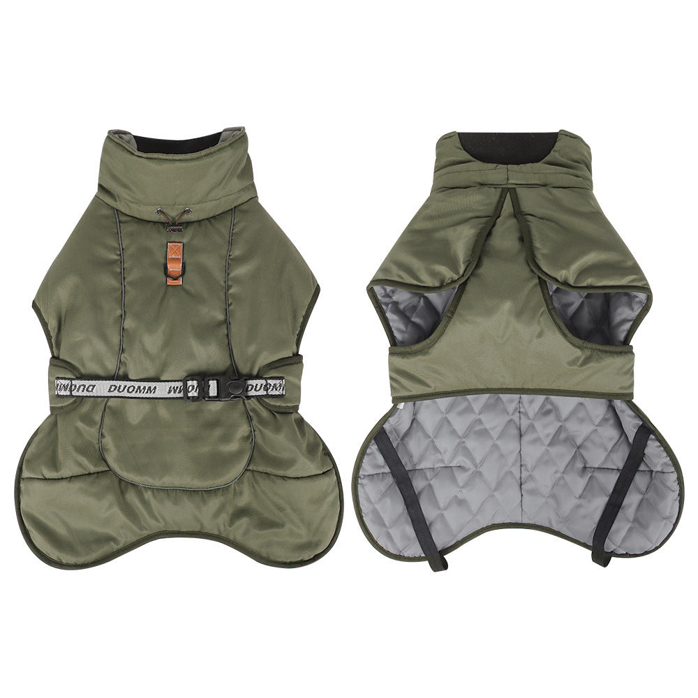HKM-343507 Autumn Dog Cloak - Thickened Warm Pet Clothing for Large Dogs in Multiple Colors