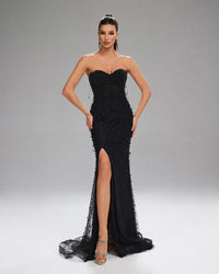 HKM-498771 Elegant Black Evening Gown for Sophisticated Events and Occasions