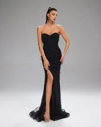 HKM-498771 Elegant Black Evening Gown for Sophisticated Events and Occasions