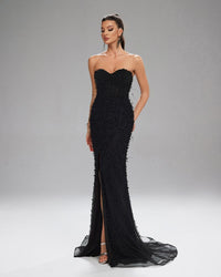 HKM-498771 Elegant Black Evening Gown for Sophisticated Events and Occasions