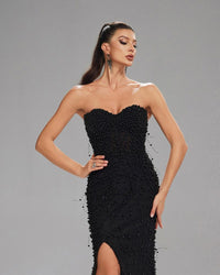 HKM-498771 Elegant Black Evening Gown for Sophisticated Events and Occasions