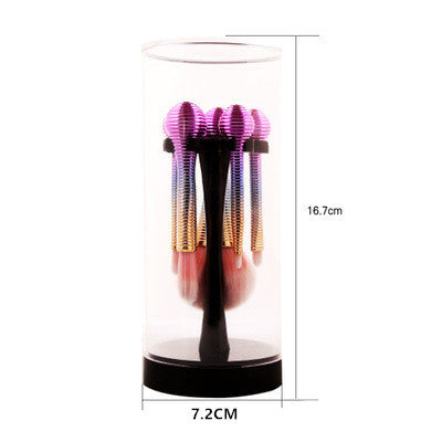 HKM-032787 5-Piece Nylon Makeup Brush Set with Plastic Handles