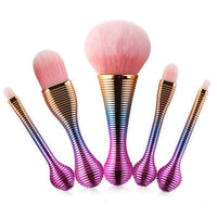 HKM-032787 5-Piece Nylon Makeup Brush Set with Plastic Handles