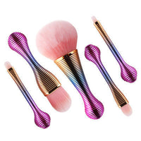 HKM-032787 5-Piece Nylon Makeup Brush Set with Plastic Handles
