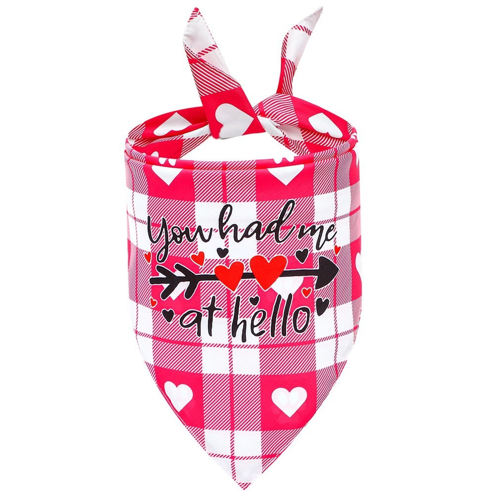 HKM-453843 Valentine's Day Cartoon Triangle Scarf for Pets - Dog Saliva Towel in Various Styles