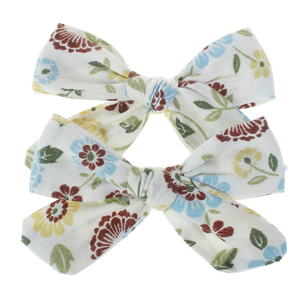 HKM-211795 Cloth Flower Hairpins for Children - Cute Bow Hair Accessories