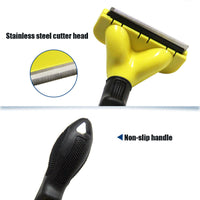 HKM-327379 Pet Grooming Tool Stainless Steel Hair Comb for Dogs and Cats - Eco-Friendly Travel Brush in Yellow