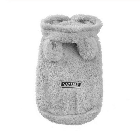 HKM-894483 Bear Ear Cotton Coat for Pets - Double-Sided Velvet, Cartoon Style, Available in Multiple Sizes