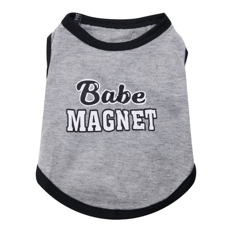 HKM-947987 Cotton Dog Vest in Gray with Black Edging - Casual Pet Apparel for All Sizes (XS to XL)