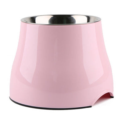 HKM-585171 Stainless Steel High-Foot Cat and Dog Bowl with Cartoon Design