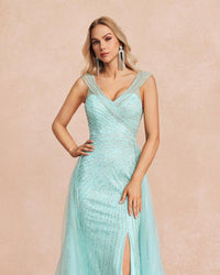 HKM-842259 Elegant Blue Dress for Women - Model EZ25107