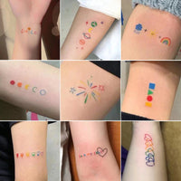 HKM-793619 Colorful Smiley Face Tattoo Stickers - Water Transfer Printing, 30 Designs Per Set