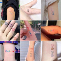HKM-793619 Colorful Smiley Face Tattoo Stickers - Water Transfer Printing, 30 Designs Per Set