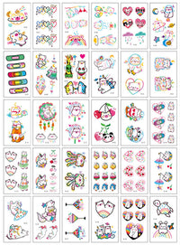 HKM-793619 Colorful Smiley Face Tattoo Stickers - Water Transfer Printing, 30 Designs Per Set